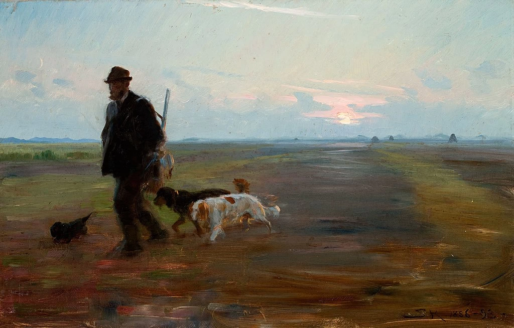 Michael Ancher torna a casa dalla caccia